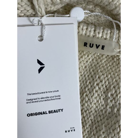 Ruve Top Bra Pullover Knit Stretch Halter Vija Tan FLAW - Picture 9 of 9